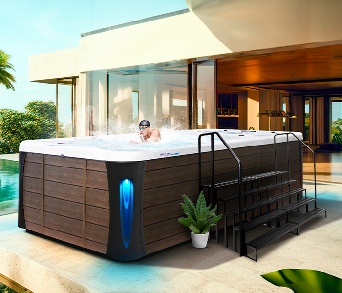Calspas hot tub being used in a family setting - San Diego
